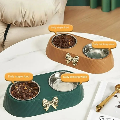 Cat Food Bowls Bowtie