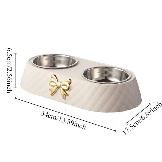 Cat Food Bowls Bowtie