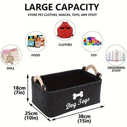 Dog toy box, storage basket box