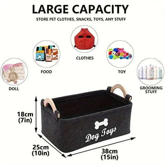 Dog toy box, storage basket box