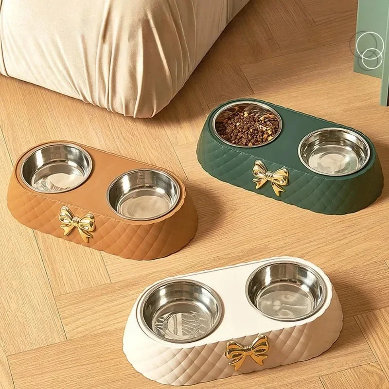 Cat Food Bowls Bowtie