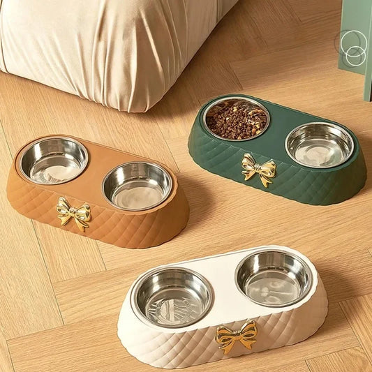 Cat Food Bowls Bowtie