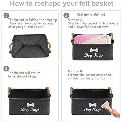 Dog toy box, storage basket box