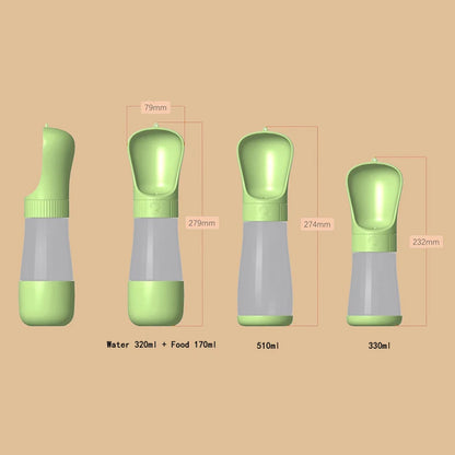 Dog Water Bottle 2 in 1 Portable Puppy Drinking Bowl