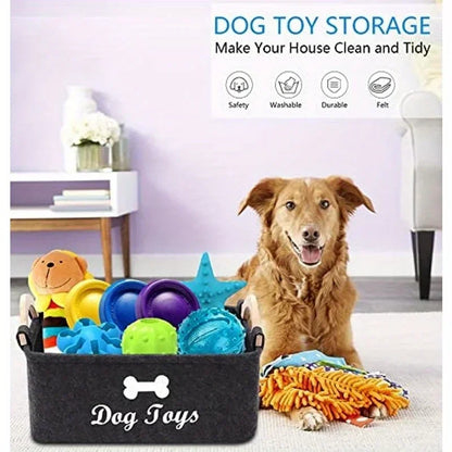 Dog toy box, storage basket box